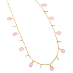 Pink Opal dangle necklace