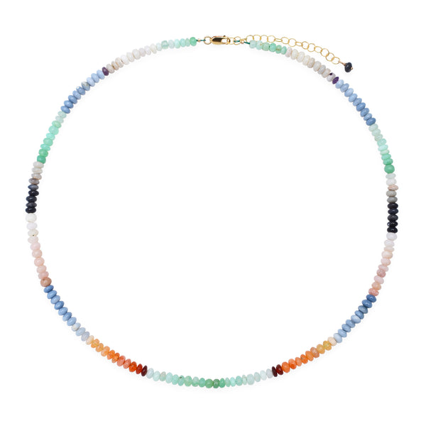 Mini multi opal beaded necklace