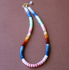 Multi Opal Beaded Necklace