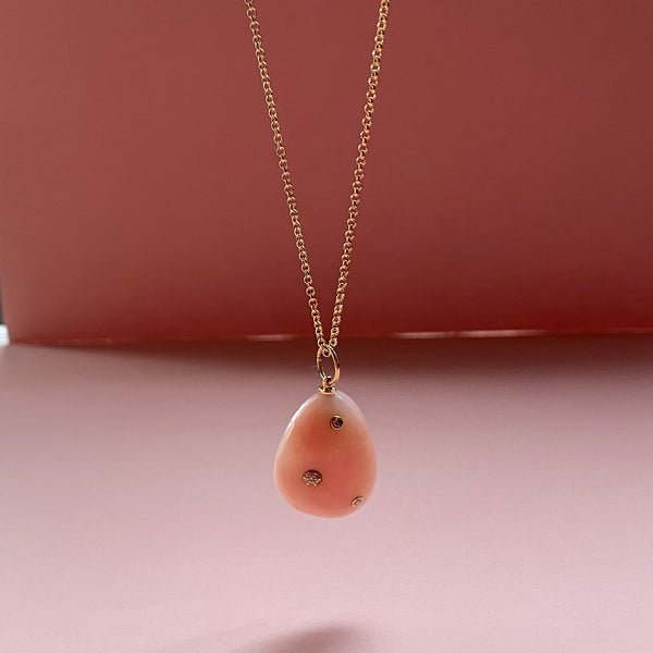 Pink Opal Pebble Necklace
