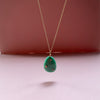 Chrysoprase Diamond Pebble Necklace