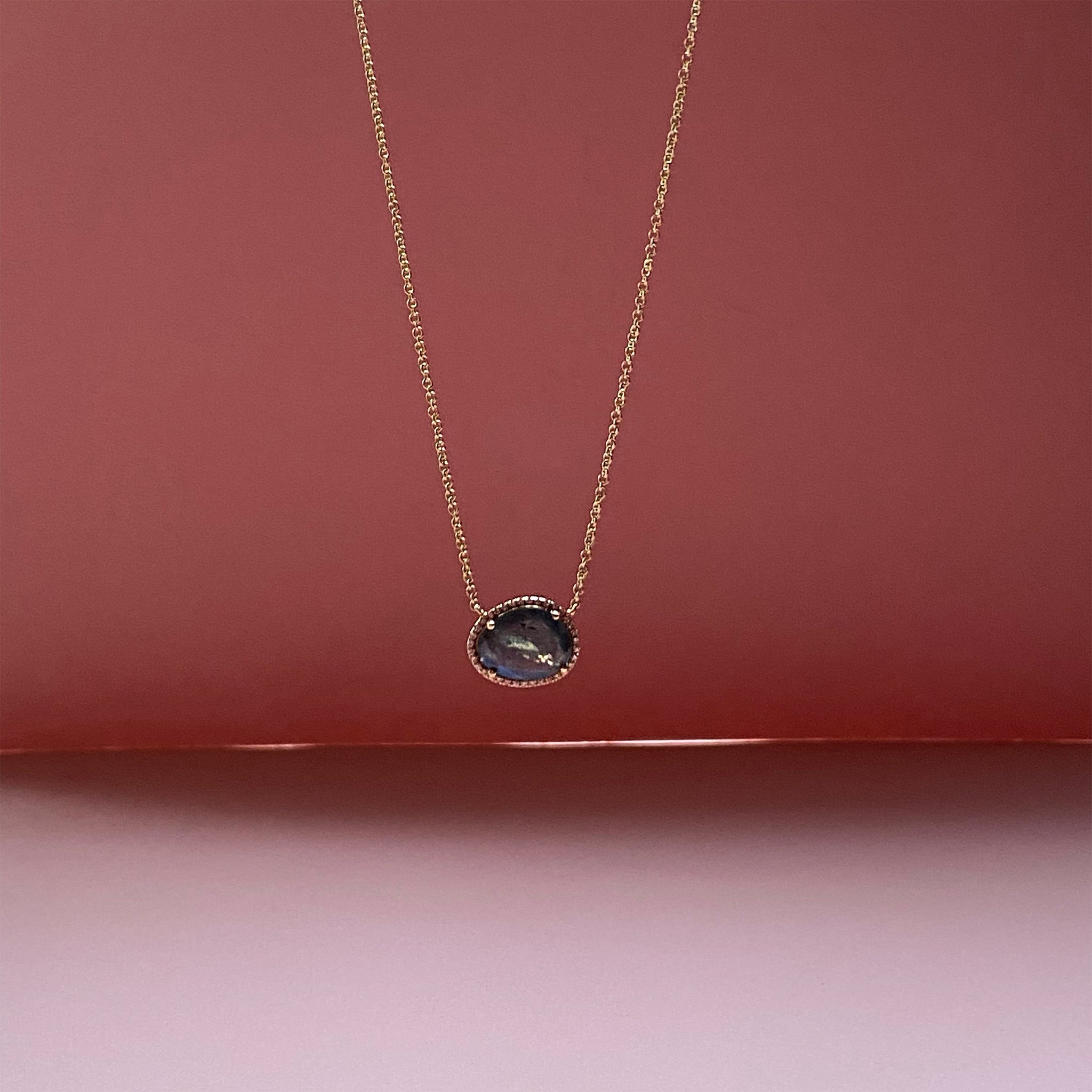 Labradorite Diamond Necklace