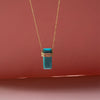 Turquoise & diamond bar necklace