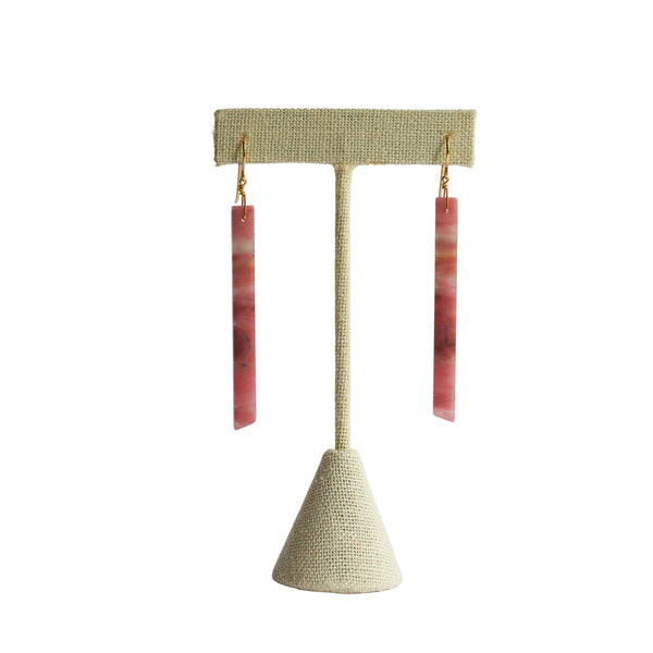 Rhodonite in Quartz Earrings