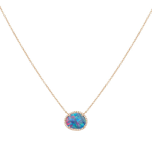 Oblong opal necklace