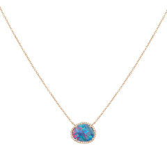 Oblong opal necklace