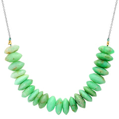 Chrysoprase Slice Necklace