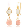 Moonstone & Pink Opal Earrings