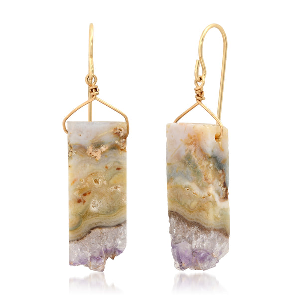 Amethyst Slice Earrings