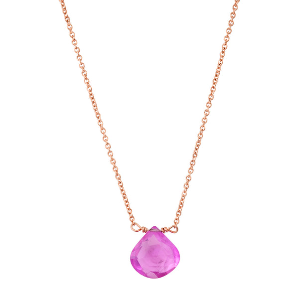 Pink Sapphire Dainty Necklace