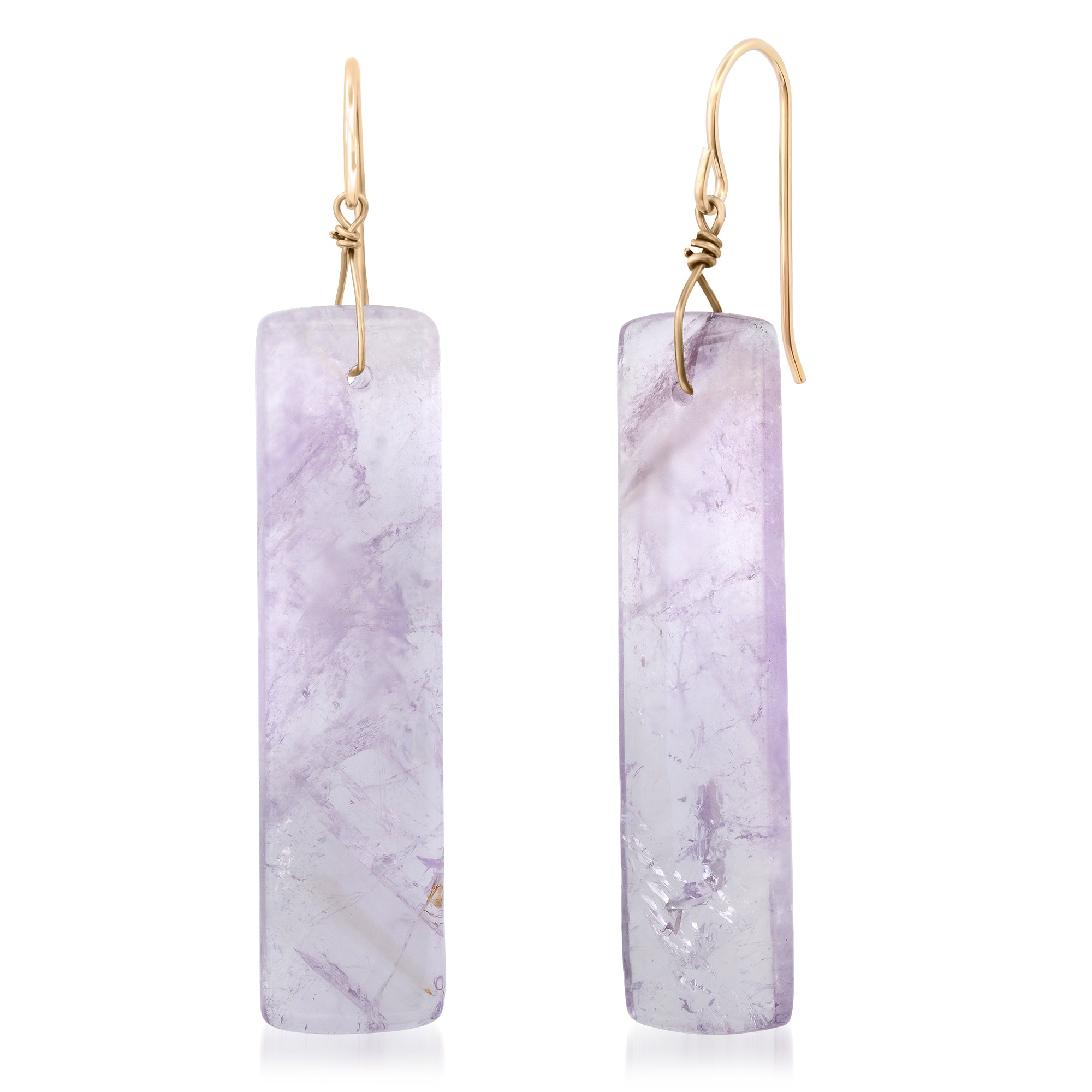 Amethyst rectangle earrings