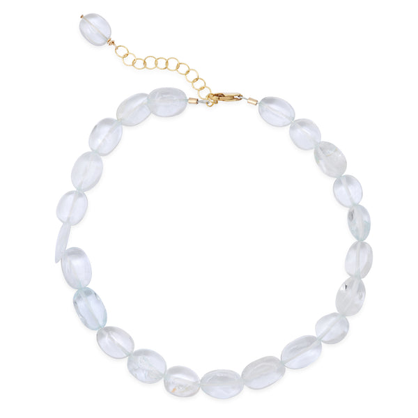 Aquamarine Pebble anklet