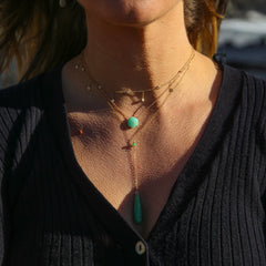 Chrysoprase drop lariat