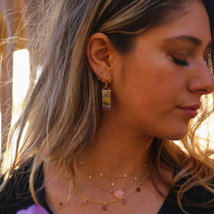 Amethyst Slice Earrings